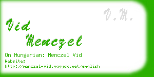 vid menczel business card